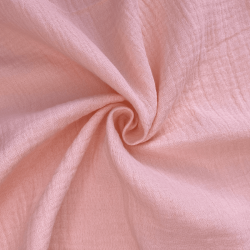 Ткань Муслин Жатый, цвет Нежно-Розовый (на отрез)  в Колпине