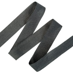 Окантовочная лента-бейка, цвет Чёрный 22мм (на отрез)  в Колпине