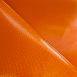 Ткань ПВХ 450 гр/м2, Оранжевый (Ширина 160см), на отрез  в Колпине