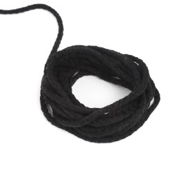 Шнур для одежды тип 2, цвет Чёрный (плетено-вязаный/полиэфир)  в Колпине