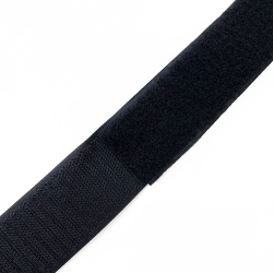 Контактная лента 40мм (38мм) цвет Черный (велькро-липучка, на отрез)  в Колпине
